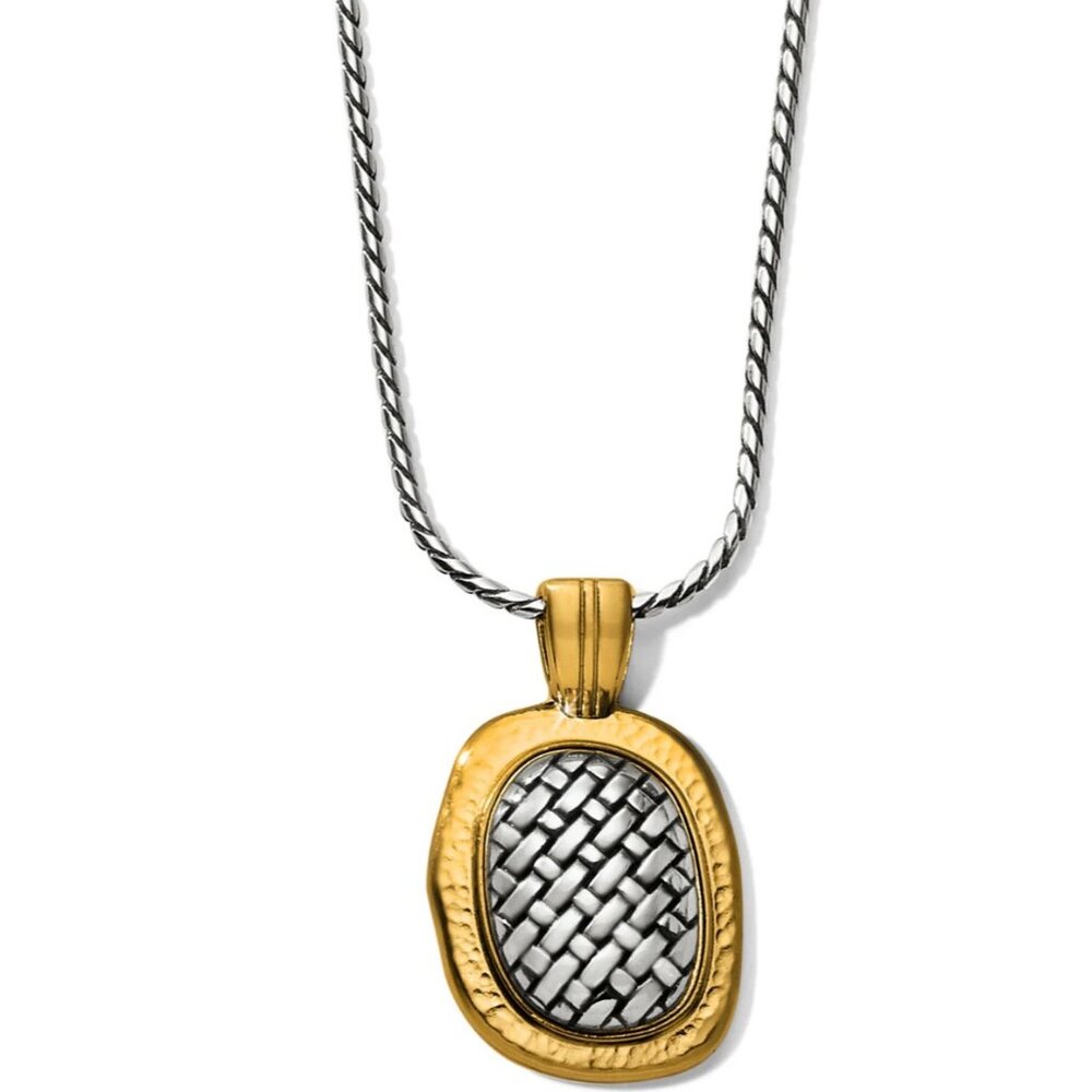 Brighton JM3232 Ferrara Artisan Two Tone Pendant Necklace Silver-Gold NWT